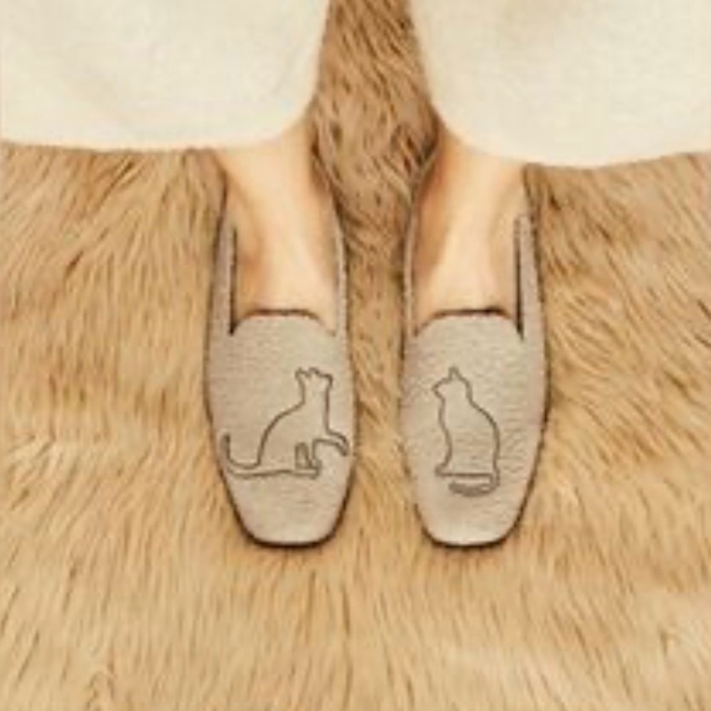 Vivaia square toe terry knit cat loafers tan women’s 41.5